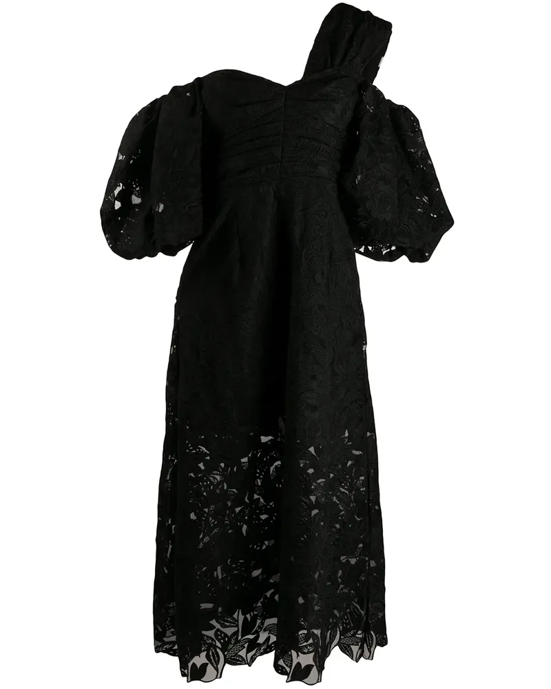 Self-Portrait Schulterfreies Kleid - Schwarz Schwarz