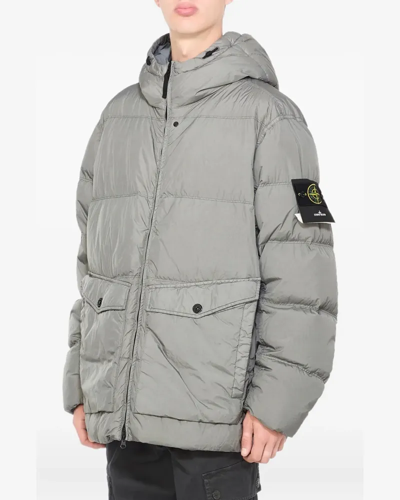 Stone Island Gefütterte Jacke mit Kompass-Patch - Grau Grau