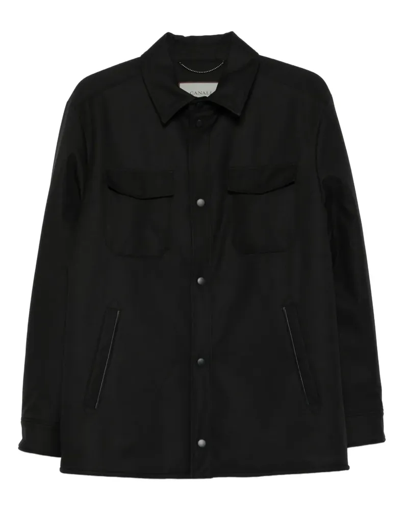 Canali Hemdjacke mit Klappentasche - Schwarz Schwarz