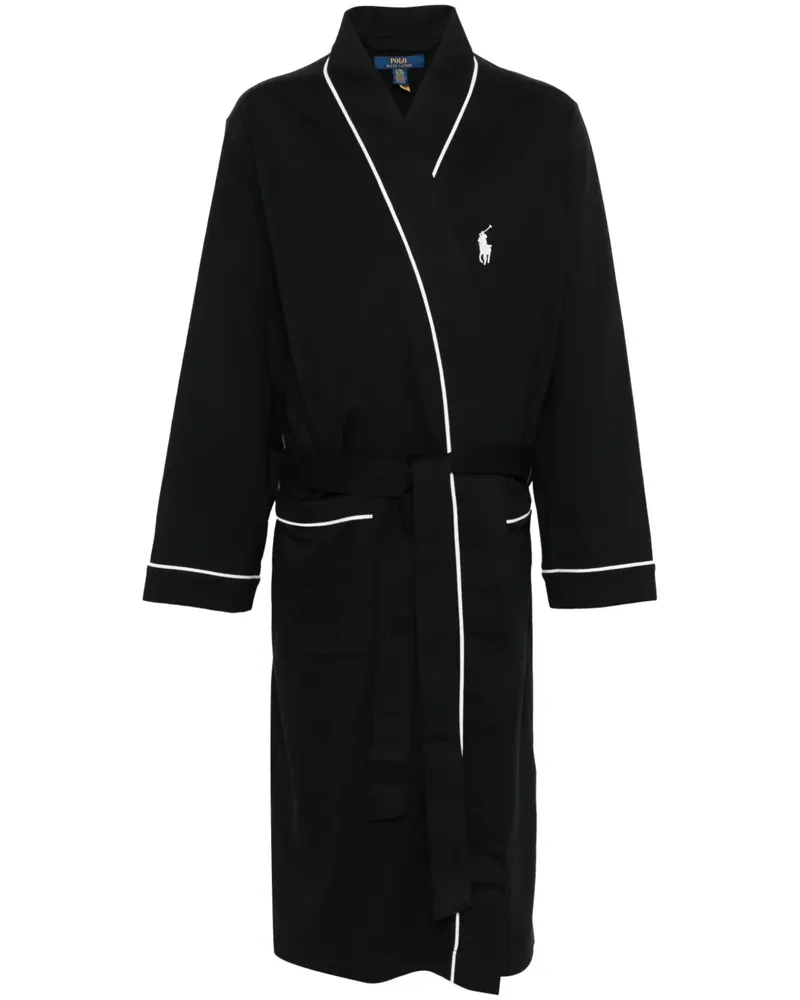 Ralph Lauren Bademantel mit Polo Pony - Schwarz Schwarz
