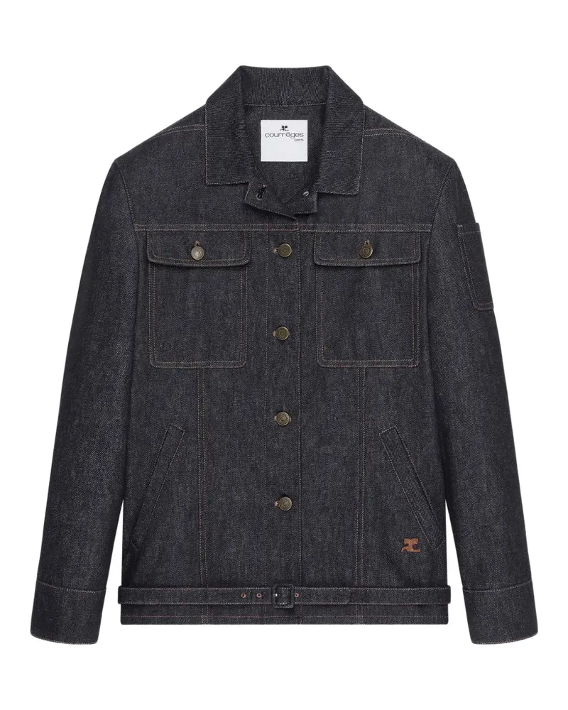 Courrèges Jeansjacke mit Gürtel - Blau Blau