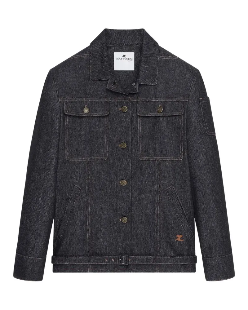 Courrèges Jeansjacke mit Gürtel - Blau Blau