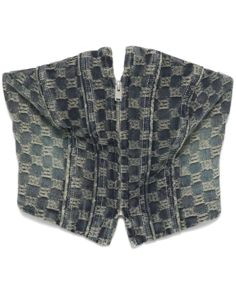 MISBHV Jeans-Corsage aus Monogramm-Jacquard - Blau Blau