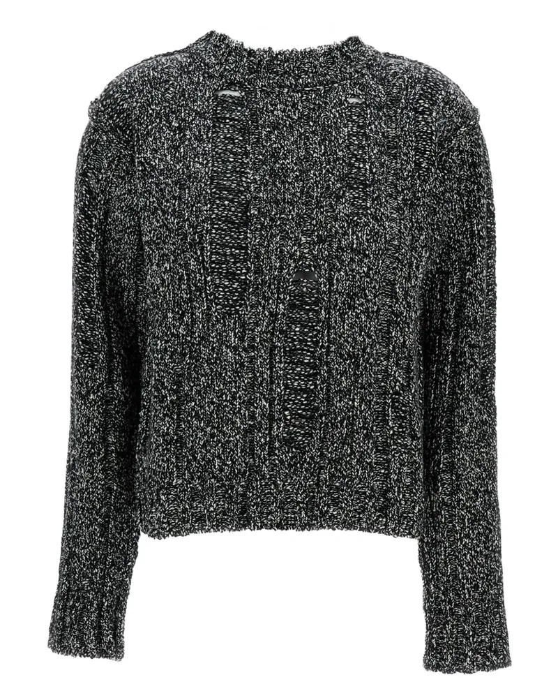 Durazzi Milano Distressed-Pullover mit Zopfmuster - Grau Grau