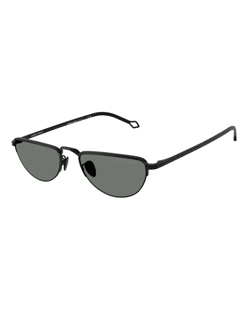 Giorgio Armani Sonnenbrille mit rundem Gestell - Schwarz Schwarz