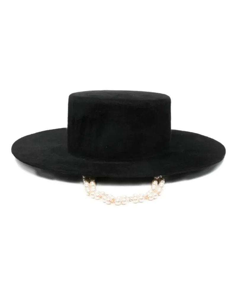 RUSLAN BAGINSKIY Canotier Hut mit Kette - Schwarz Schwarz