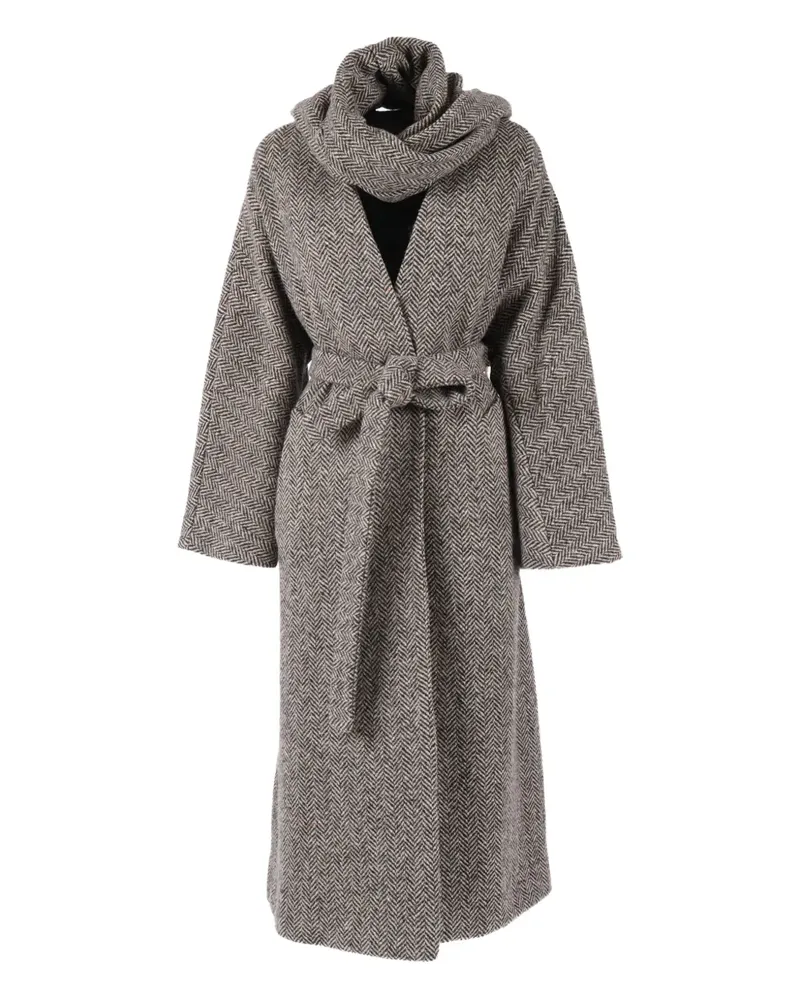 Max Mara Zenica Mantel mit Fransen - Schwarz Schwarz