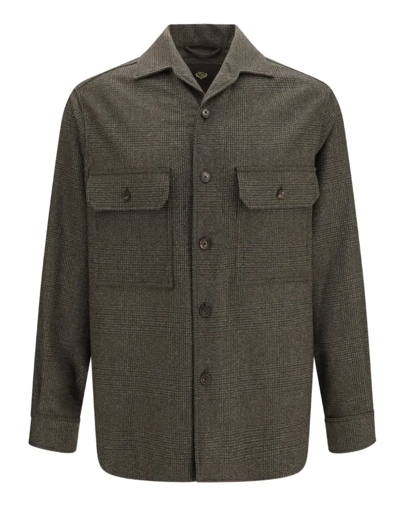 Loro Piana Ambrose Prince of Wales check shirt - Braun Braun