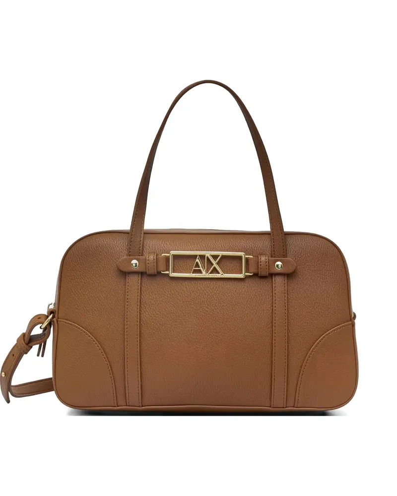 Armani Exchange logo-plaque tote bag - Braun Braun