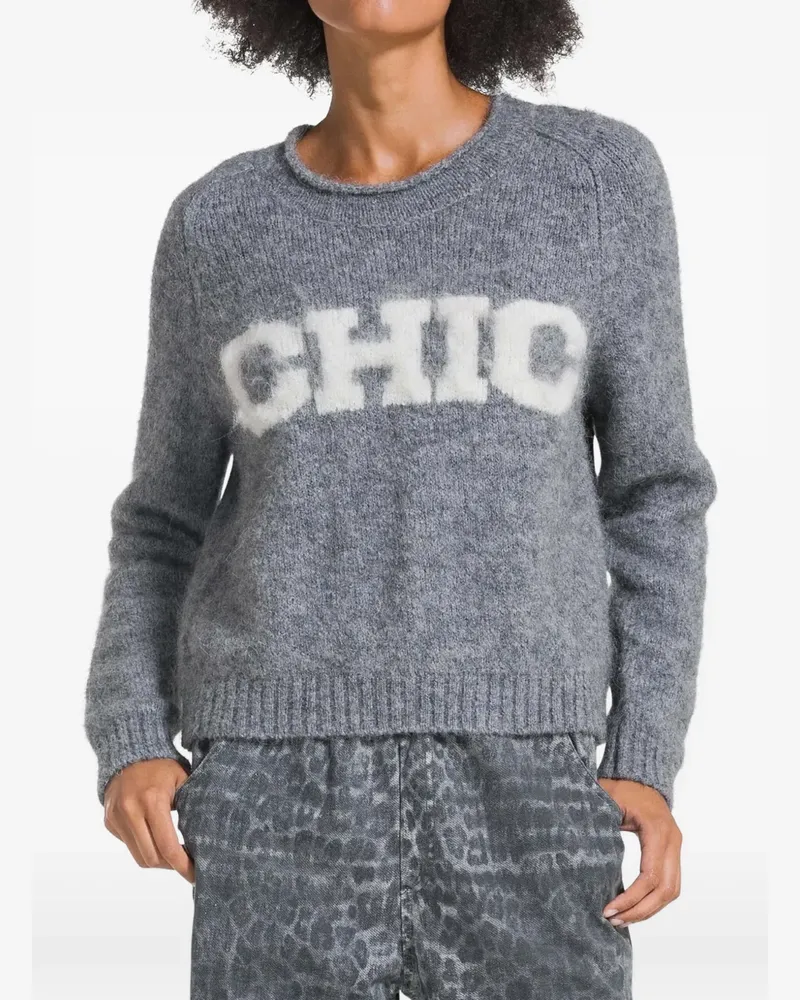 Deha intarsia-knit raglan-sleeve sweater - Grau Grau