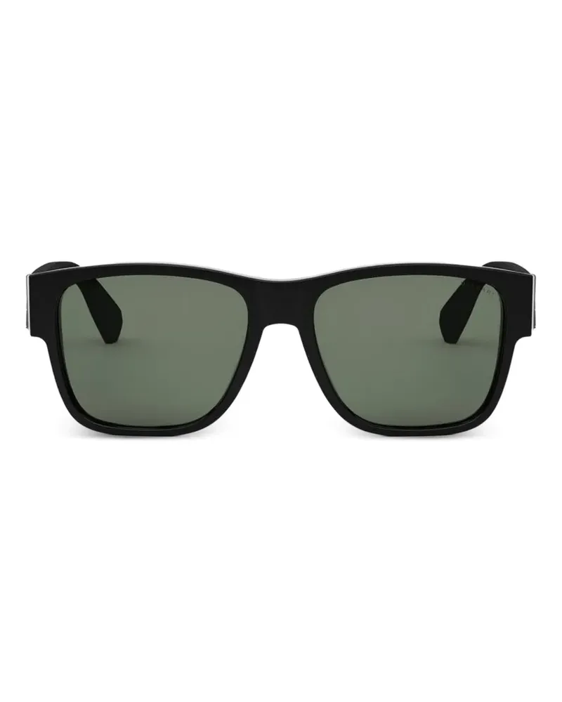 Bulgari Sonnenbrille mit eckigem Gestell - Schwarz Schwarz