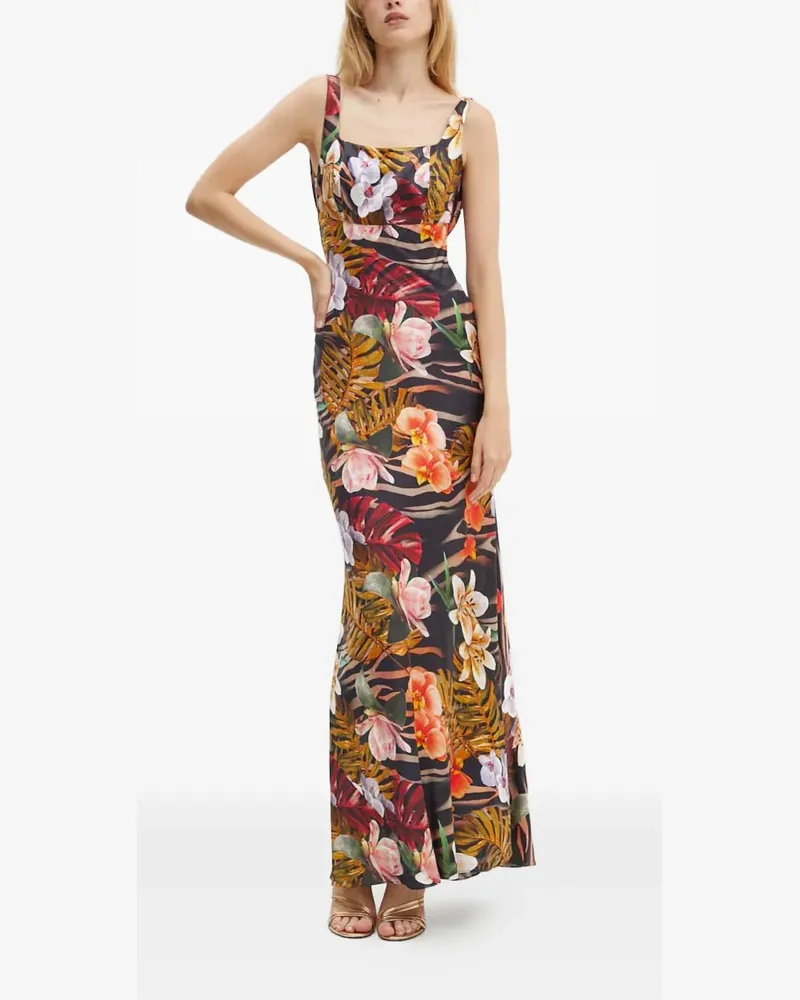 MARCIANO Los Angeles Estella floral-print sleeveless maxi dress - Schwarz Schwarz