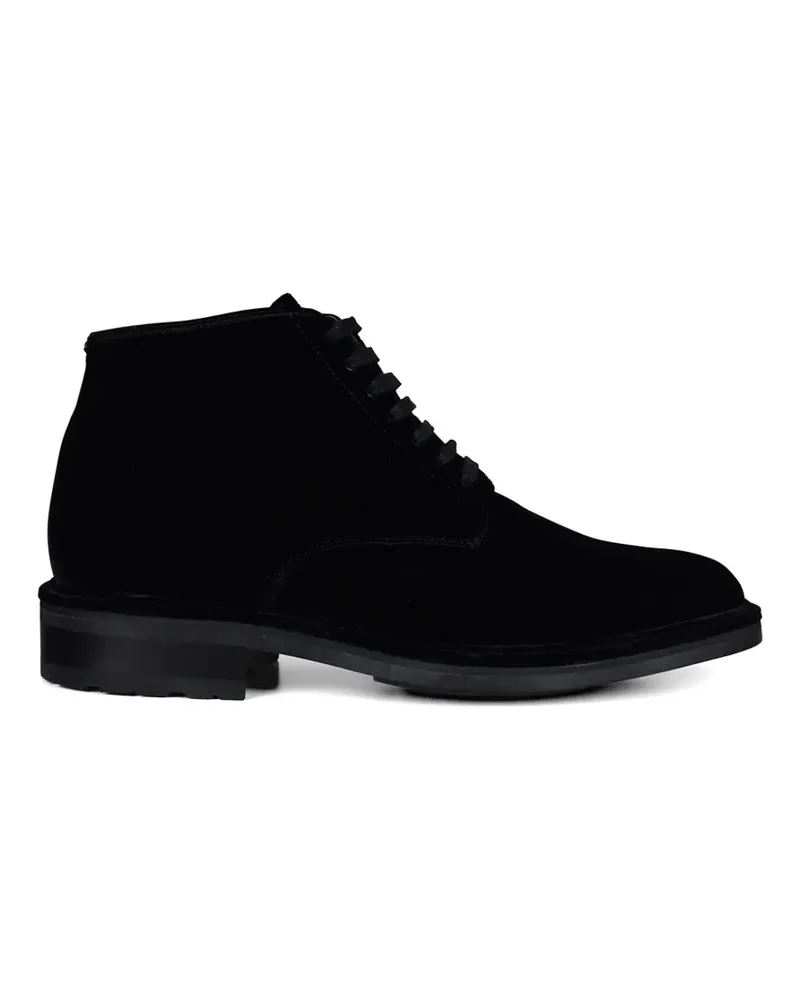 Saint Laurent Stiefeletten aus Samt - Schwarz Schwarz