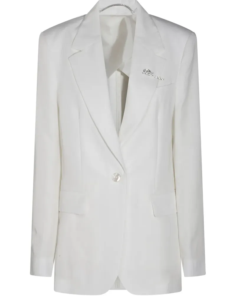 Blumarine Einreihiges Sakko mit Logo - Weiß Weiß