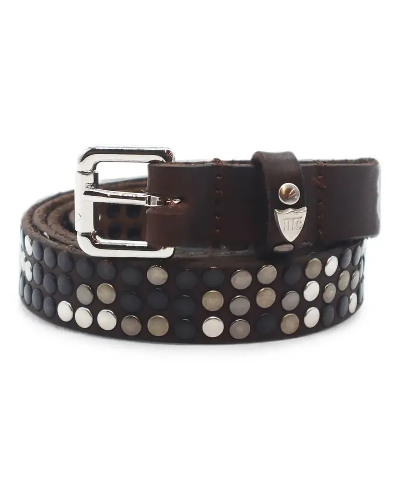HTC Hollywood Trading Company stud-embellished leather belt - Braun Braun