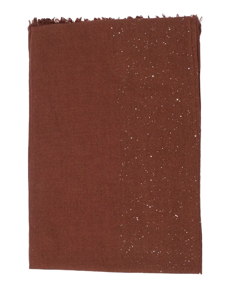 Faliero Sarti Kundy Fransenschal mit Pailletten - Braun Braun