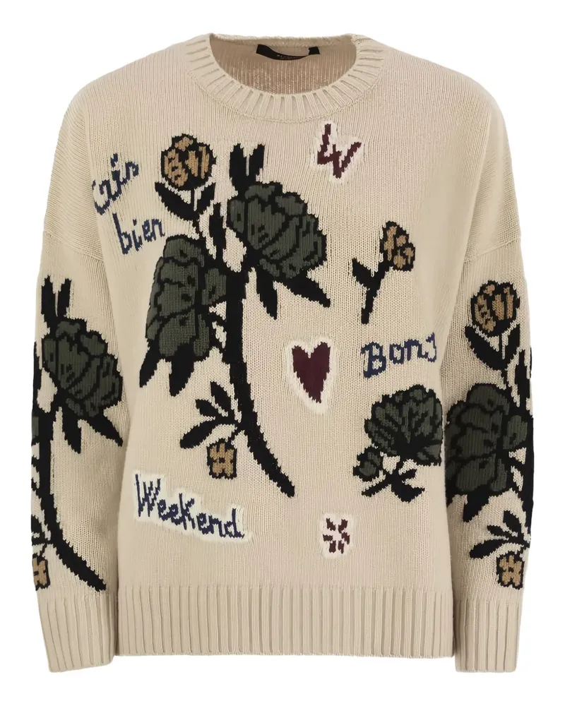 Max Mara Pavidi Pullover mit Blumenstickerei - Nude Nude