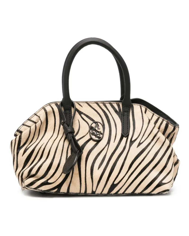 ash Josephine zebra-print tote bag - Nude Nude