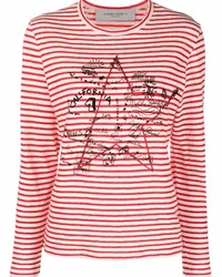 Golden Goose Gestreiftes Langarmshirt Nude