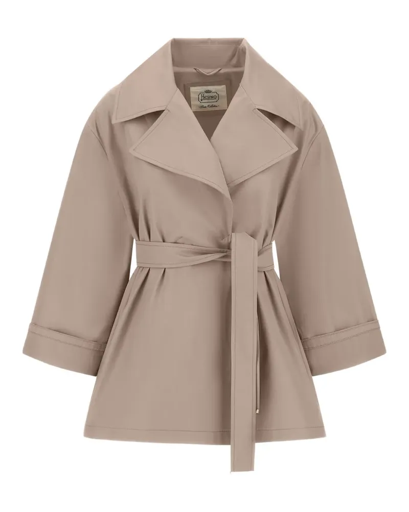 Herno double-breasted belt raincoat - Nude Nude