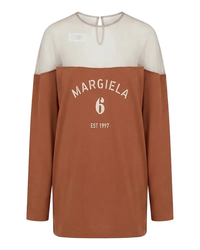 Maison Margiela T-Shirt mit Logo-Print - Braun Braun
