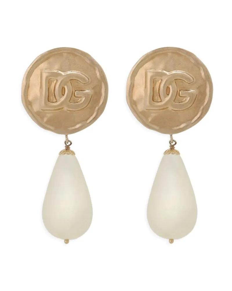 Dolce & Gabbana Ohrstecker mit Logo-Prägung - Gold Gold