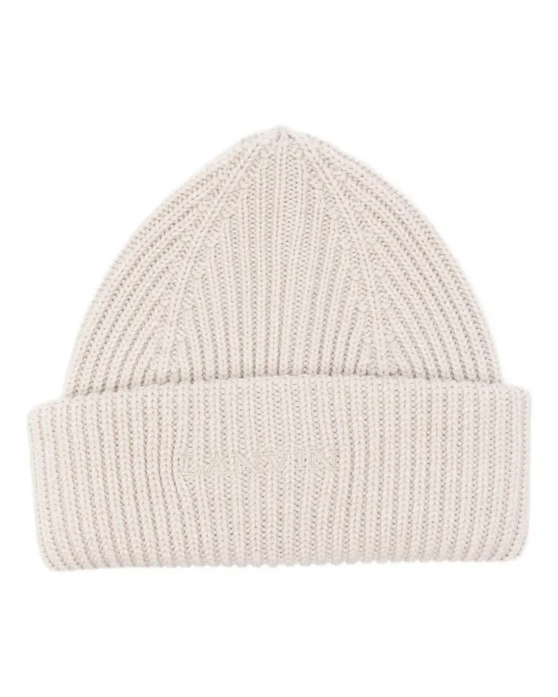 Lanvin ribbed beanie hat - Nude Nude
