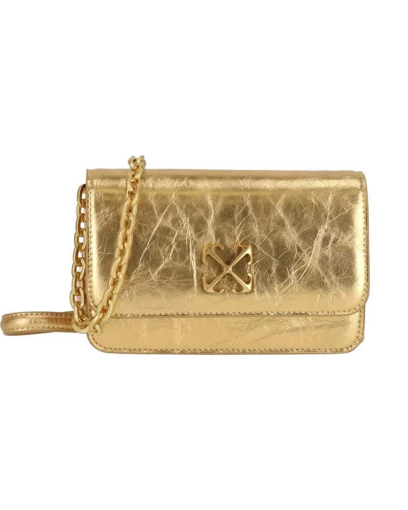 OFF-WHITE logo-plaque shoulder bag - Gold Gold