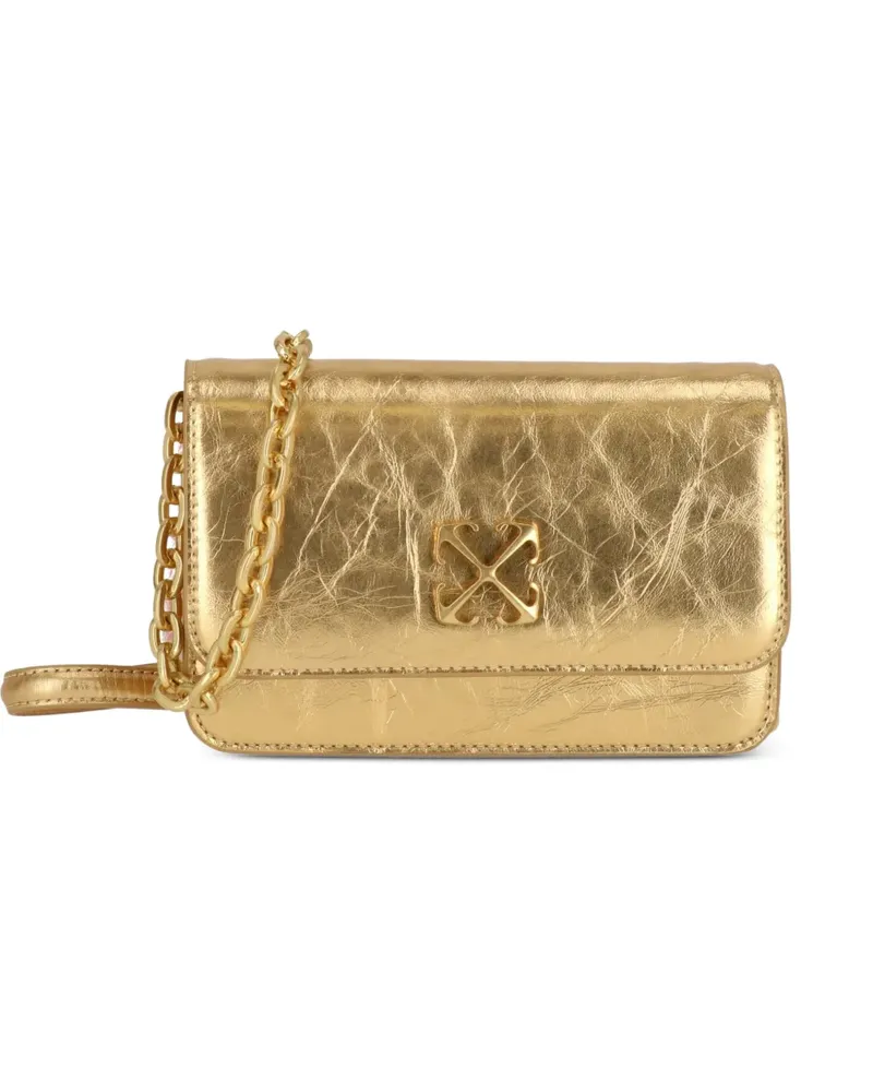 OFF-WHITE logo-plaque shoulder bag - Gold Gold