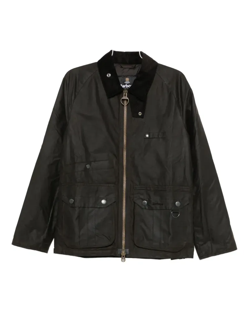 Barbour corduroy-collar wax-finish jacket - Braun Braun
