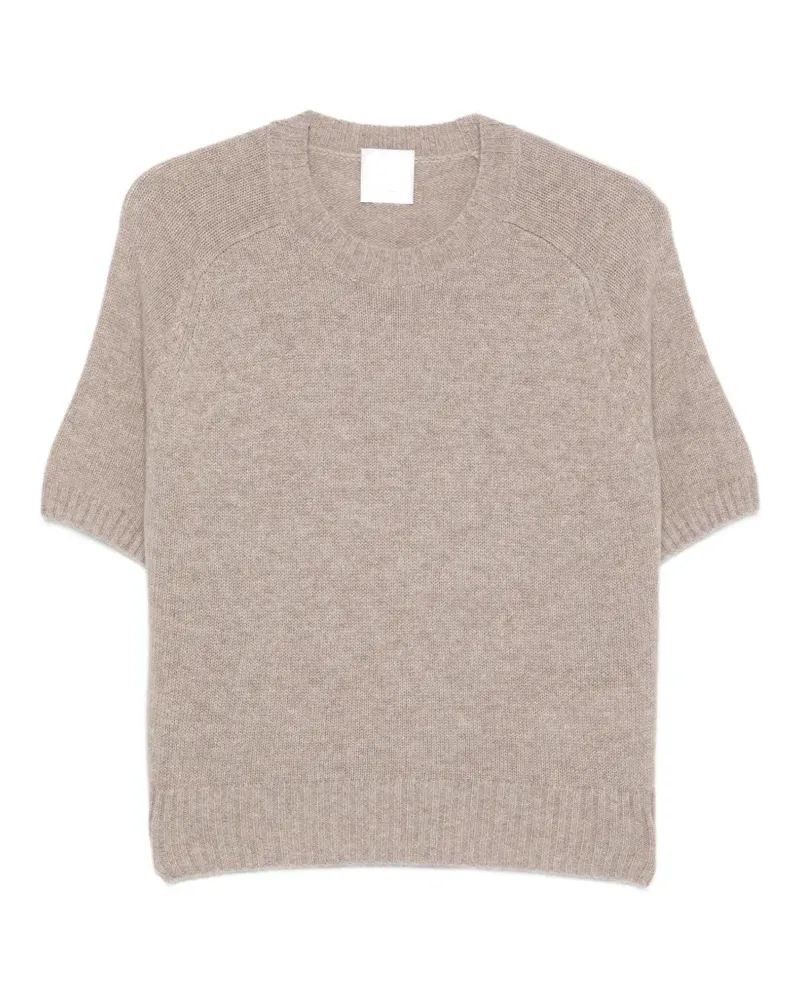 ALLUDE short-sleeve cashmere sweater - Nude Nude