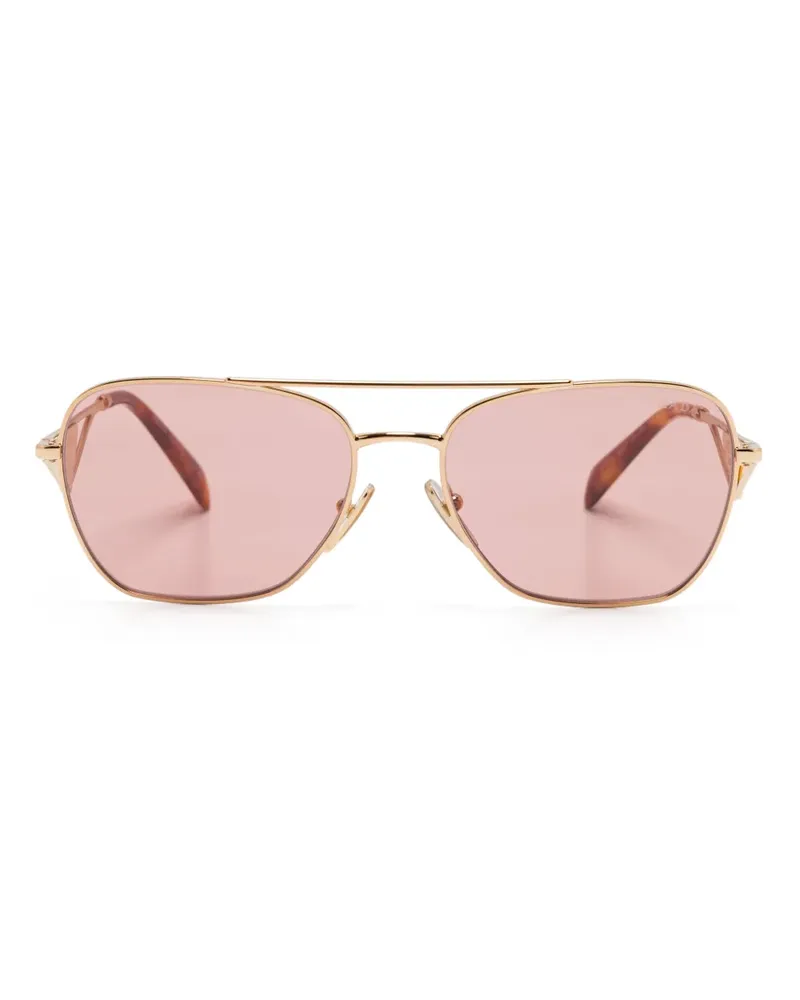 Prada Sonnenbrille mit Triangel-Logo - Gold Gold