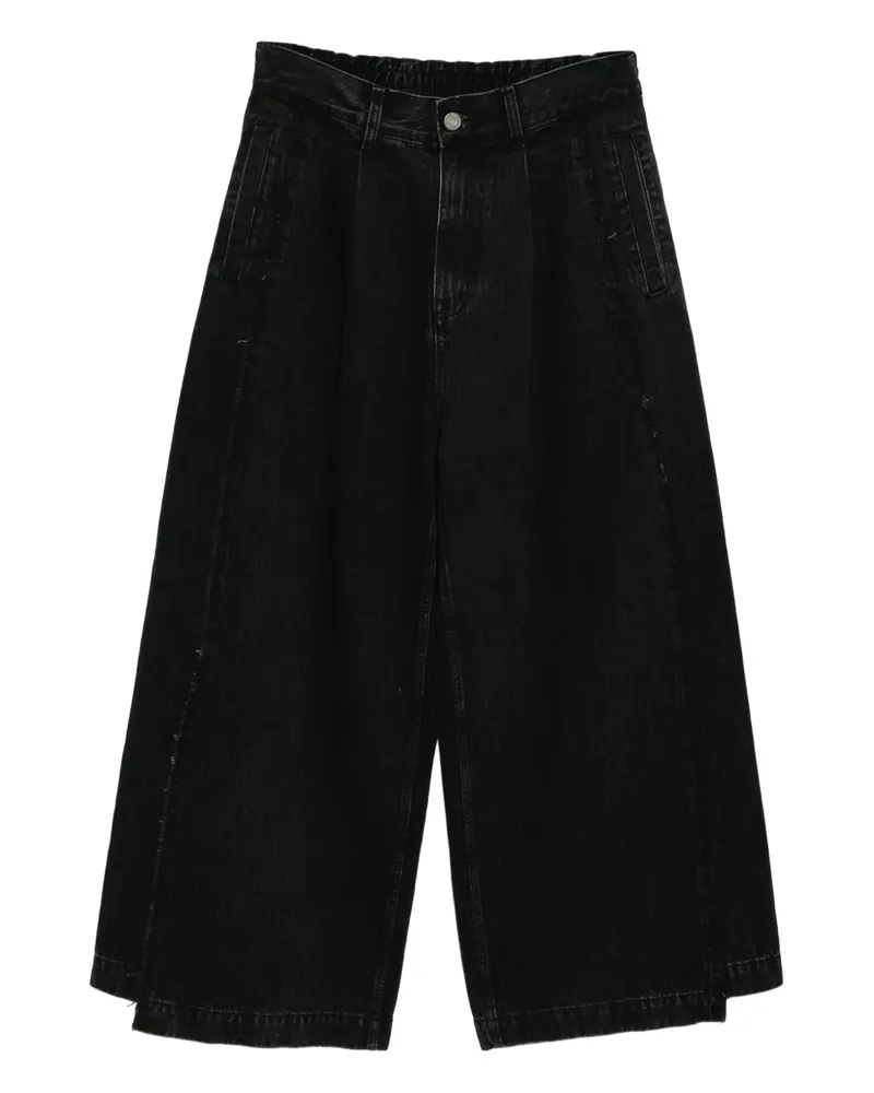 SONGZIO Ausgestellte Jeans mit asymmetrischem Schnitt - Schwarz Schwarz