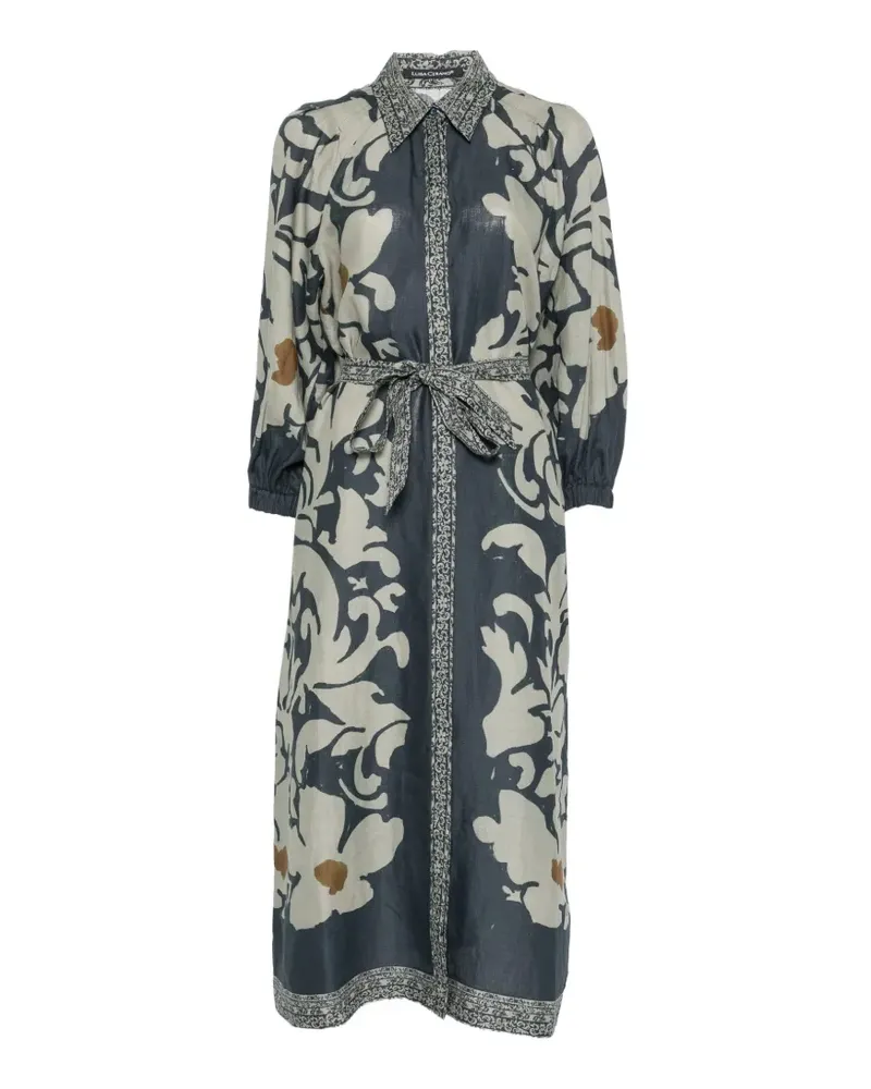 Luisa Cerano Maxikleid mit Blumenprint - Blau Blau