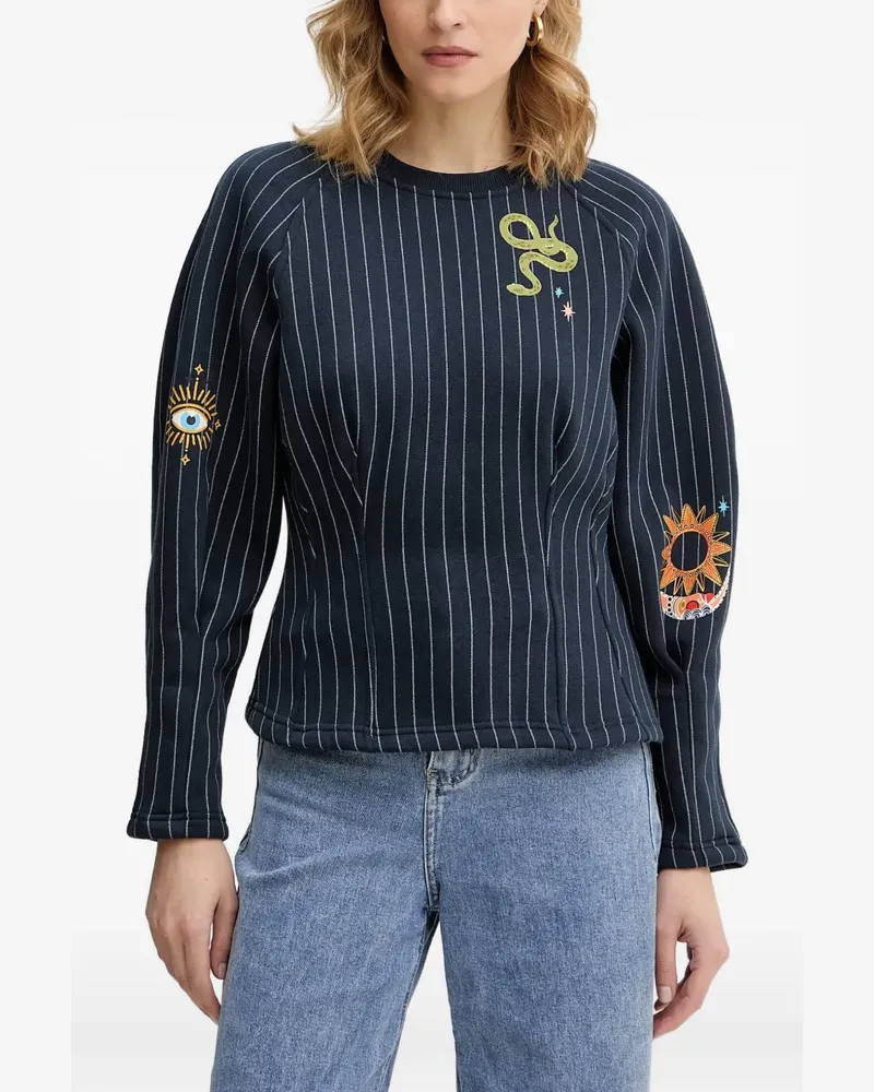 Never Fully Dressed Gestreiftes Barrel Sweatshirt - Blau Blau