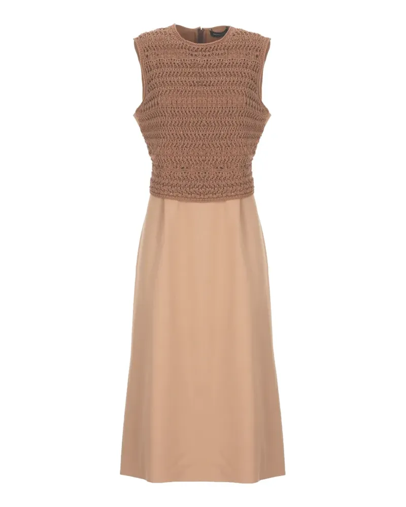 Fabiana Filippi crocheted sleeveless dress - Nude Nude