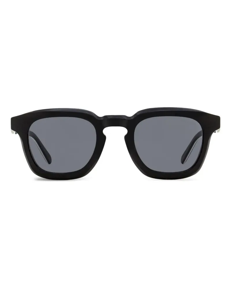 Moncler Eckige Sonnenbrille mit dicken Rändern - Schwarz Schwarz