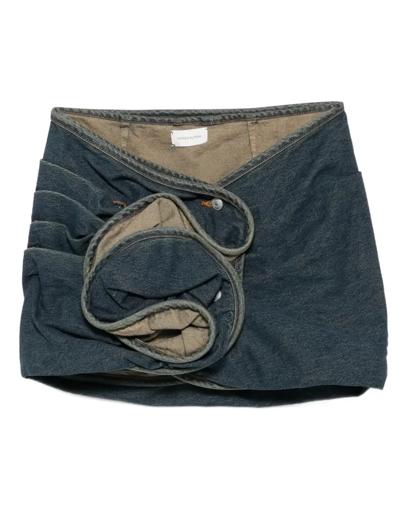 Magda Butrym Jeansrock mit Blumenapplikation - Blau Blau