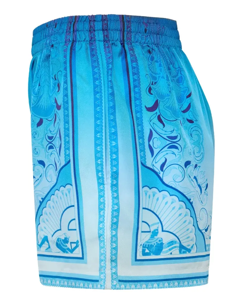 Casablanca Paris blue gradient Egyptian Rug silk shorts - Blau Blau