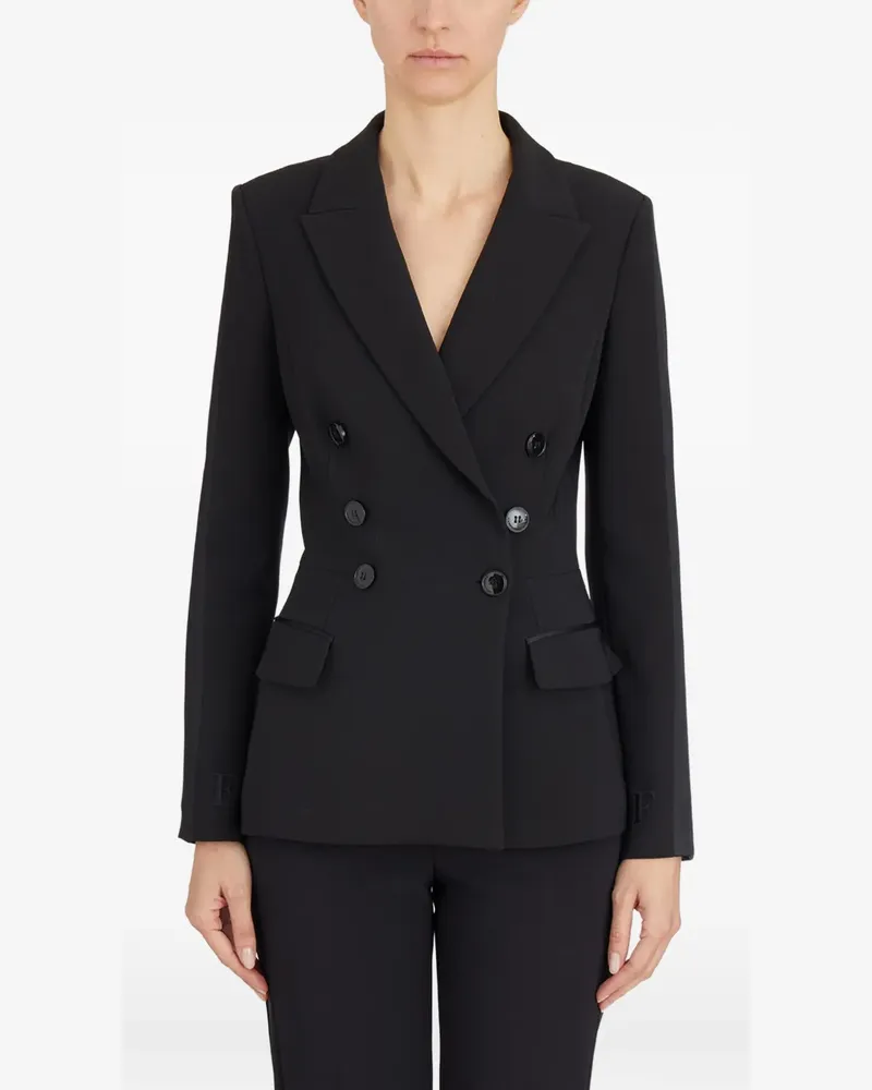 Elisabetta Franchi double-breasted satin blazer - Schwarz Schwarz