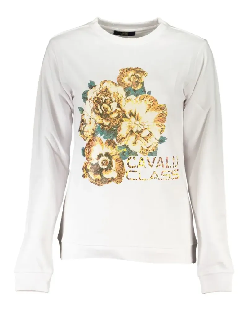 Roberto Cavalli Pullover mit Blumenprint - Weiß Weiß