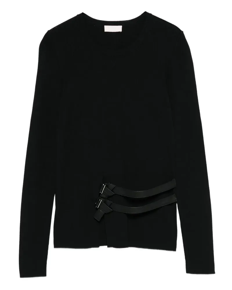 Liu Jo buckle-strap sweater - Schwarz Schwarz