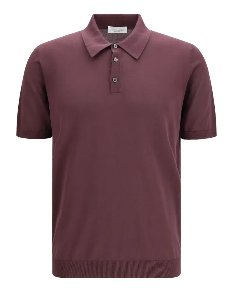 Roberto Collina fine-knit short-sleeve polo shirt - Violett Violett