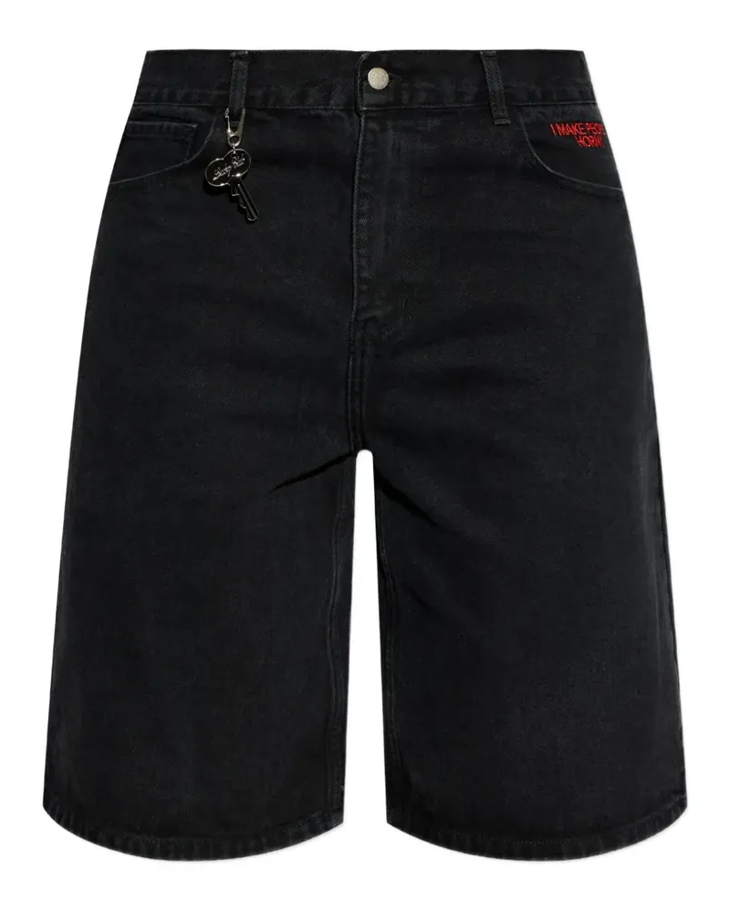 Carne Bollente heart-embroidery shorts - Schwarz Schwarz