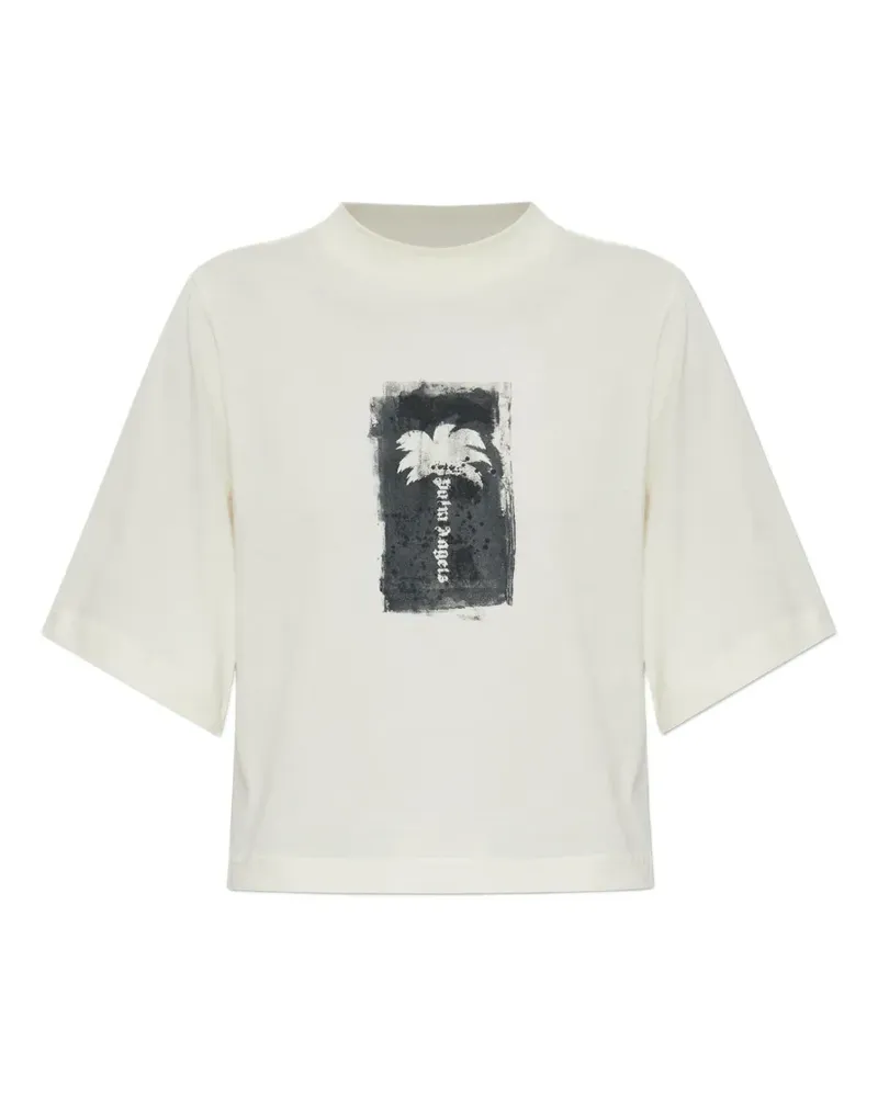 Palm Angels Palm Tree cropped T-shirt - Nude Nude