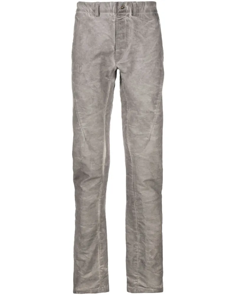 Isaac Sellam Tapered-Hose mit Knitteroptik Grau