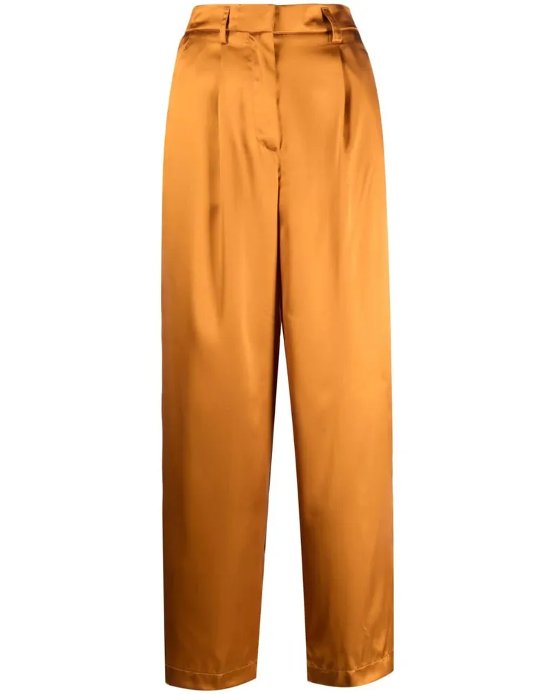 forte_forte Taillenhose aus Satin - Orange Orange