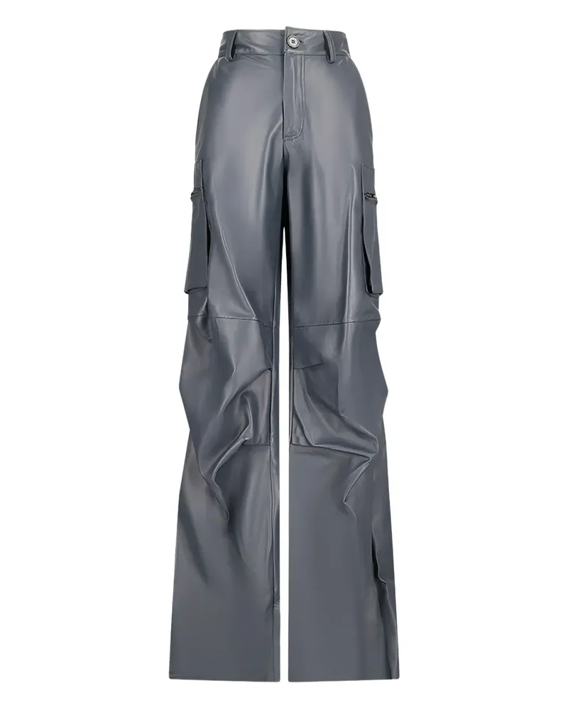 Salvatore Santoro Cargohose aus Leder - Grau Grau