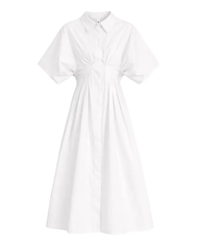 Liviana Conti pleated puff-sleeve dress - Weiß Weiß