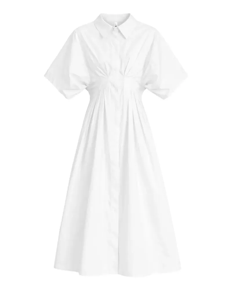 Liviana Conti pleated puff-sleeve dress - Weiß Weiß